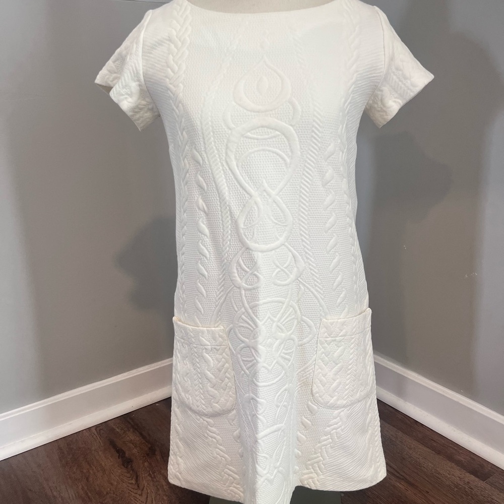 Knit white mini dress